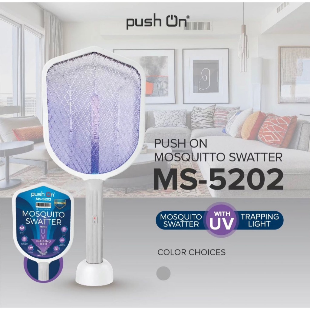 Raket Nyamuk UV Trapping Light Push On MS-5202 / Raket Nyamuk Murah Multifungsi Push On