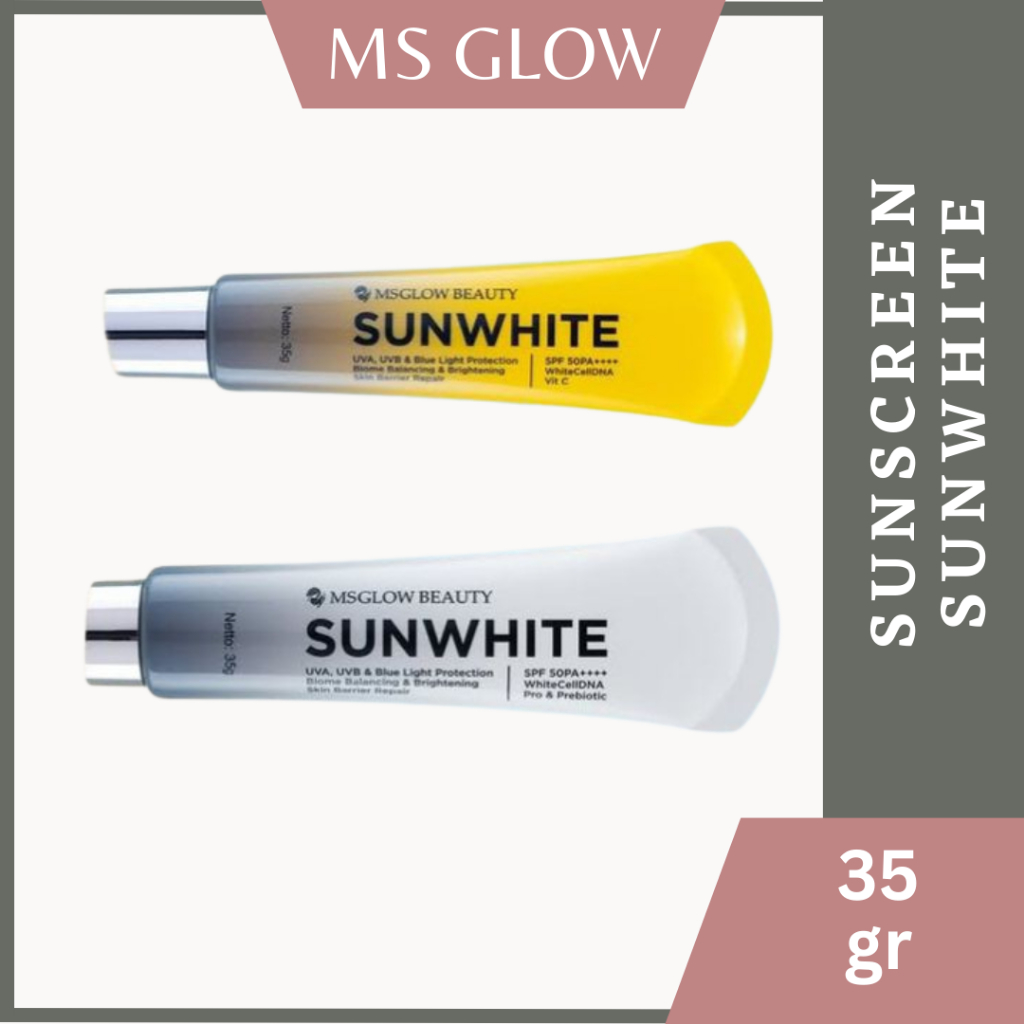 MS Glow Sunscreen Sunwhite - Sun Whitepre &Probiotic SPF 50 - Sunscreen Ms Glow Beauty
