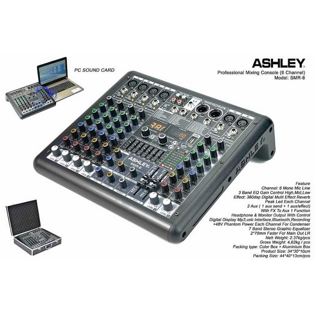 MIXER Ashley Professional 6-Channel Mixing Console SMR 6