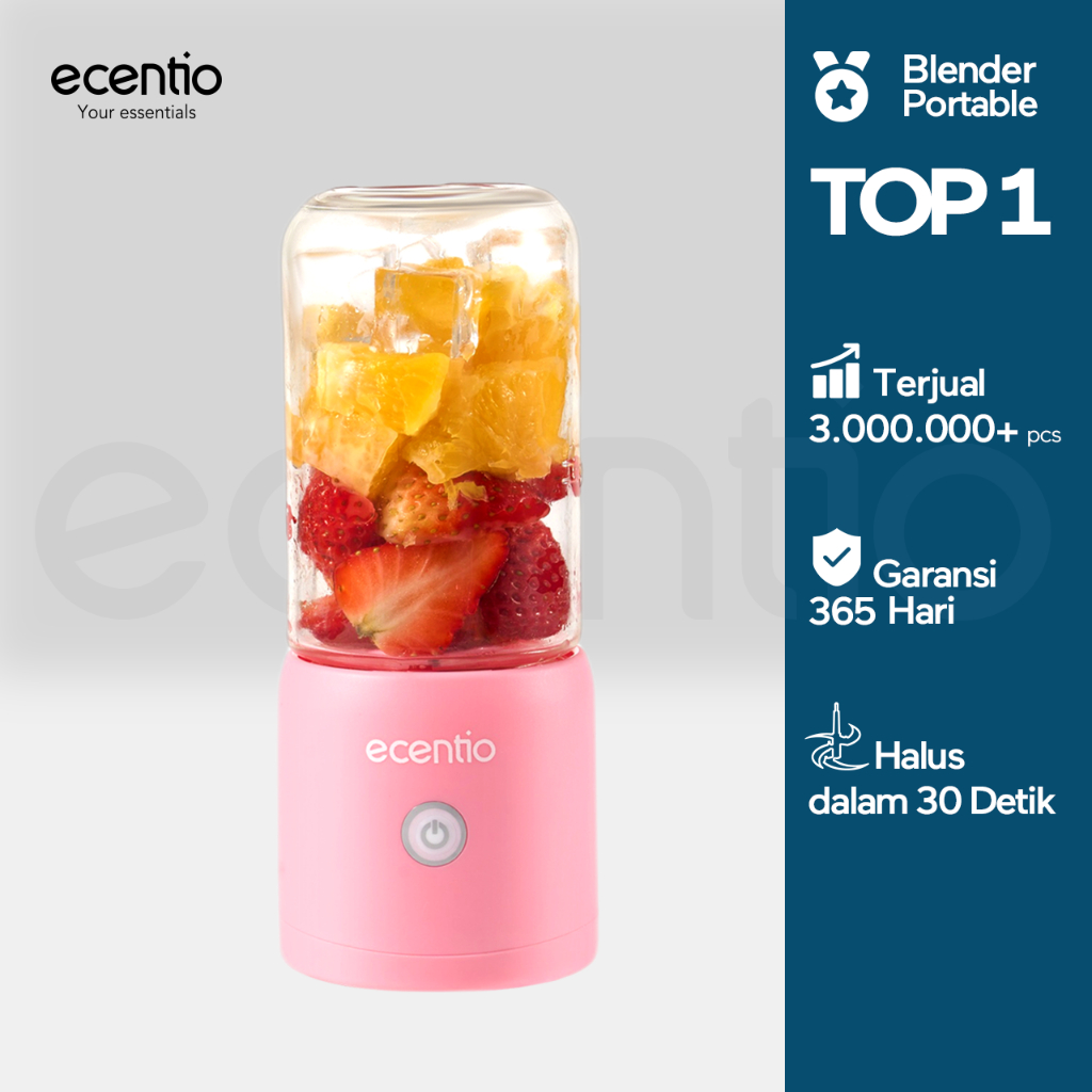 ecentio Blender Mini Portable Juicer kaca gelas Chopper kecil bumbu kapsul jus buah 10 mata pisau ta