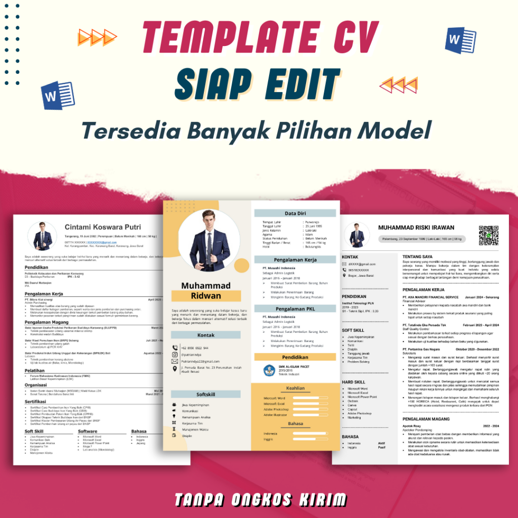 Template CV dan Surat Lamaran Kerja - Desain CV ATS Siap Edit - Template Curriculum Vitae