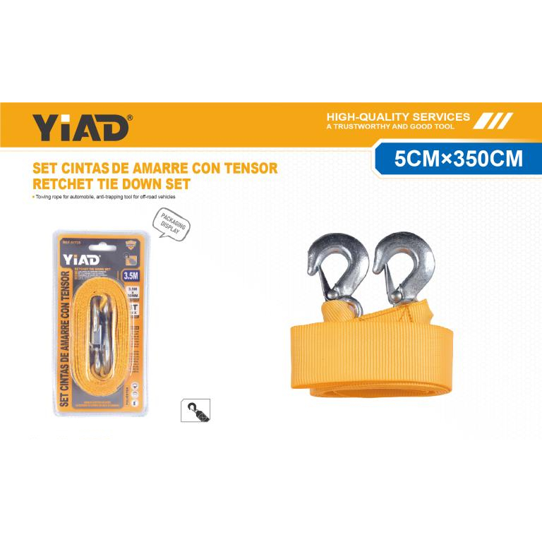 YIAD Rachet Tie Down 3.5 Meter Webbing Cargo Lashing Belt Trackbelt Tali Ikat Sabuk Truk trek belt