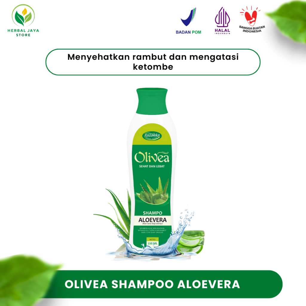 TAZAKKA Olivea Aloevera Shampo Rambut Kering Rontok 150ml Shampoo Aloe Vera Sampo Lidah Buaya Asli