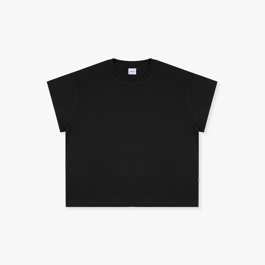 Exhale Apparel Tshirt Boxyfit Cropped Sleeve Larry Black