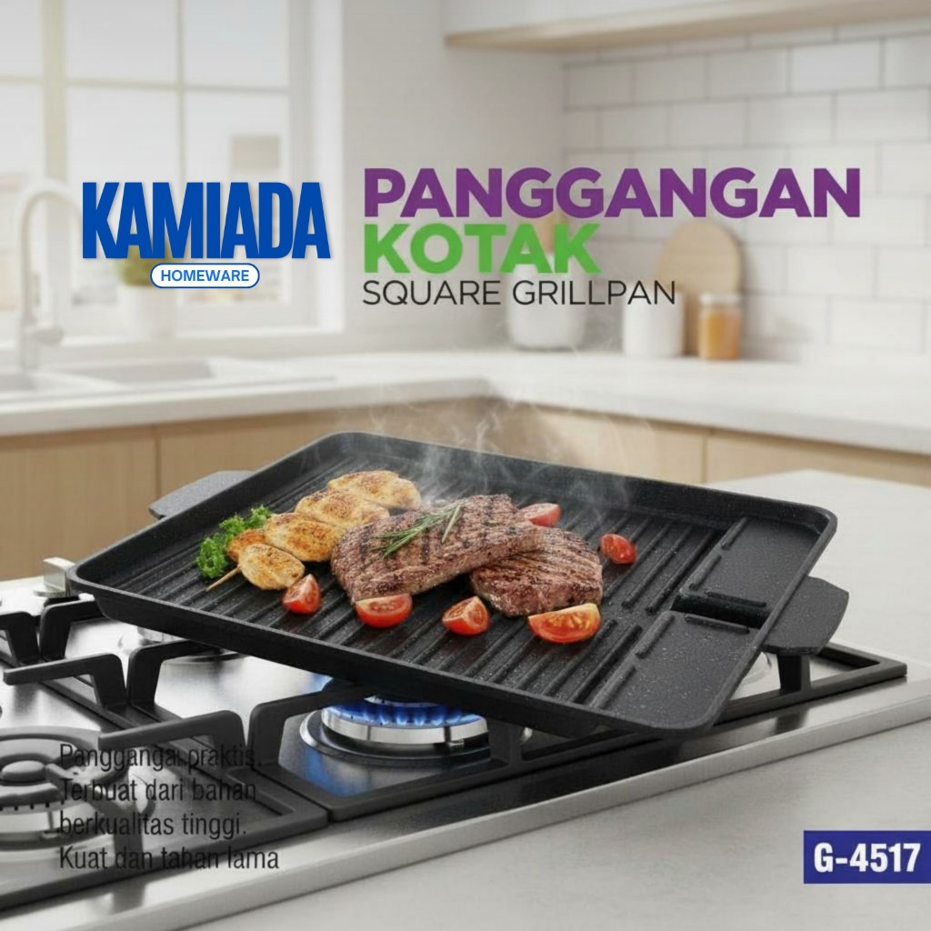 Panggangan Portable Teflon Multi Square Grill Pan / Grill Pan
