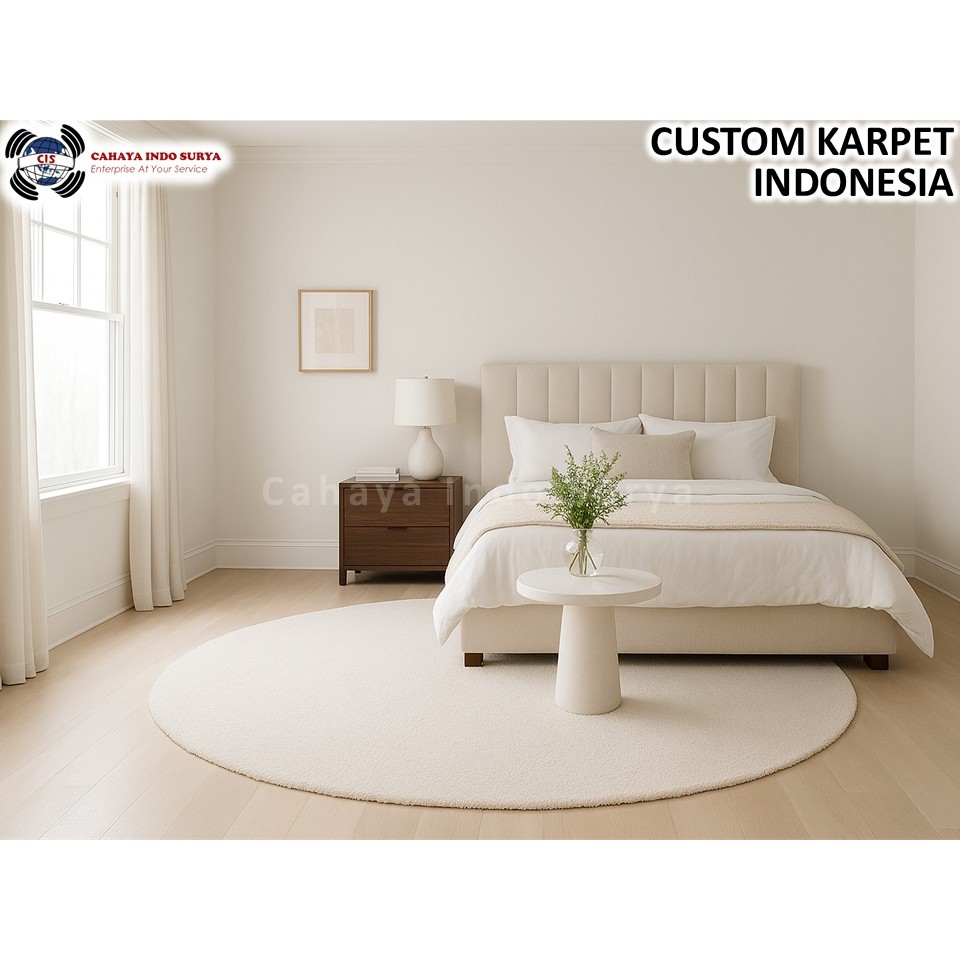 CIS CARPET (PER M2) PO 14 HARI - KARPET BULAT PUTIH POLOS