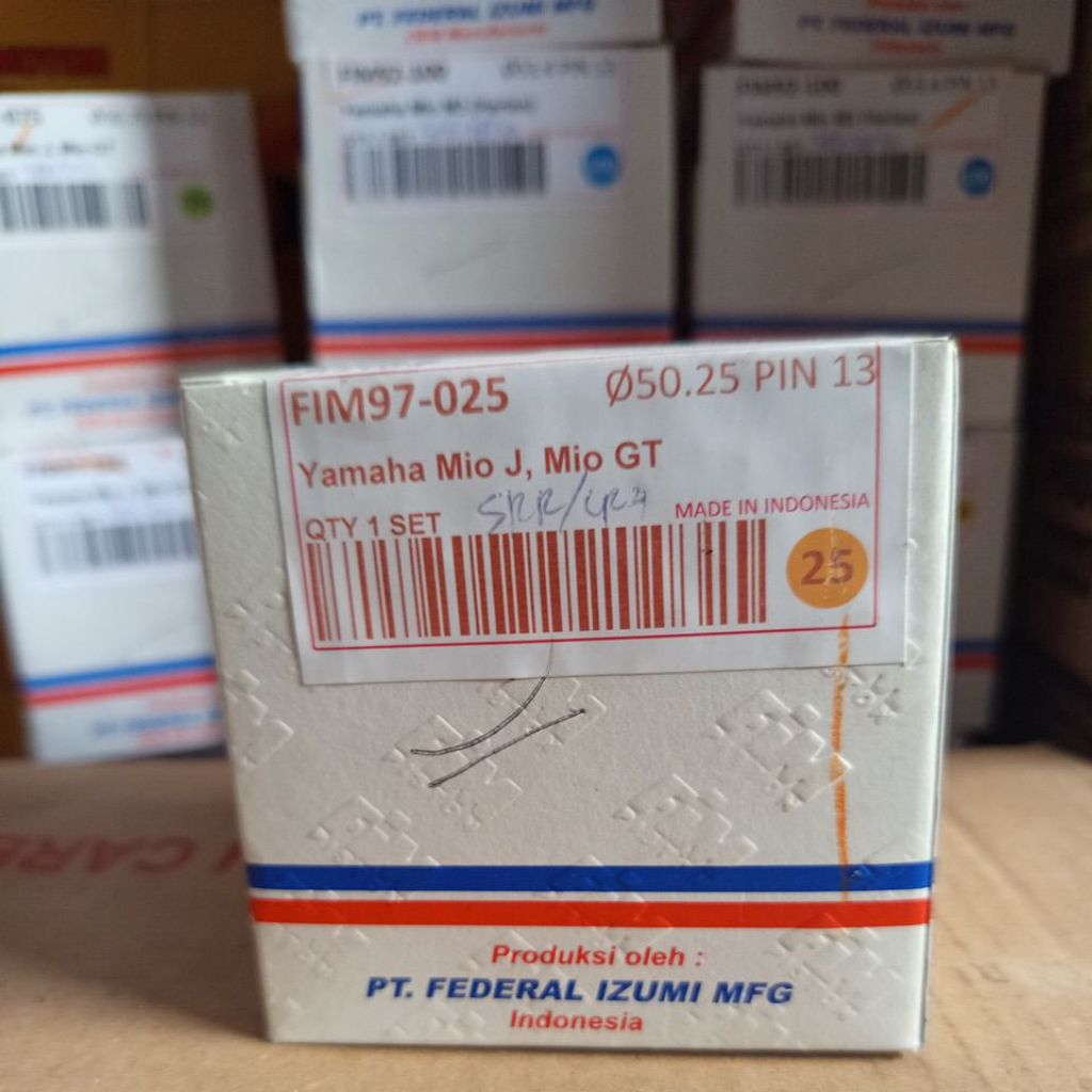 PISTON KIT / SEHER SET MOTOR YAMAHA MIO J / MIO GT OVERSIZE 25 ORIGINAL FIM