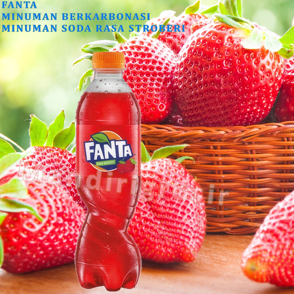 Minuman Berkarbonasi Soda * Fanta * Minuman Soda Rasa Stroberi * 390ml