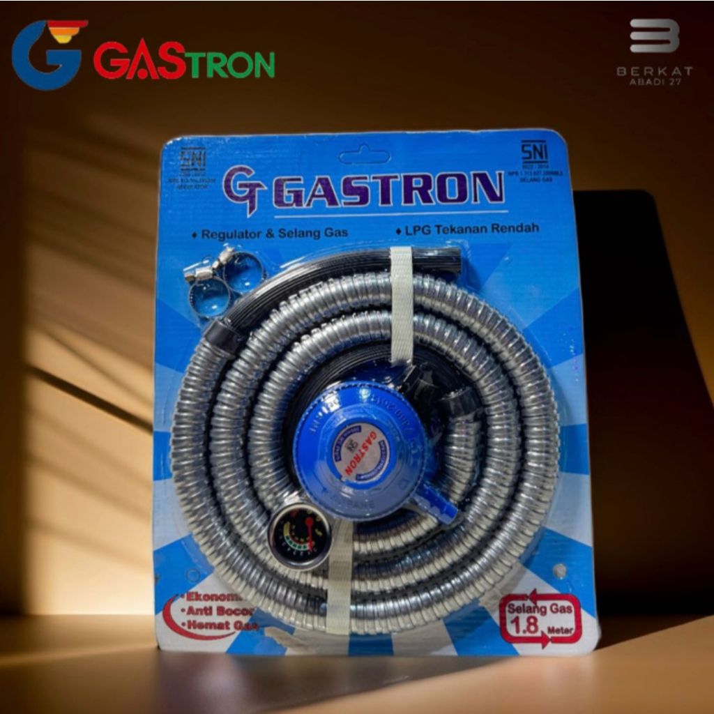 REGULATOR GAS LPG GASTRON METER + SELANG GAS LPG GASTRON 1,8 METER SET