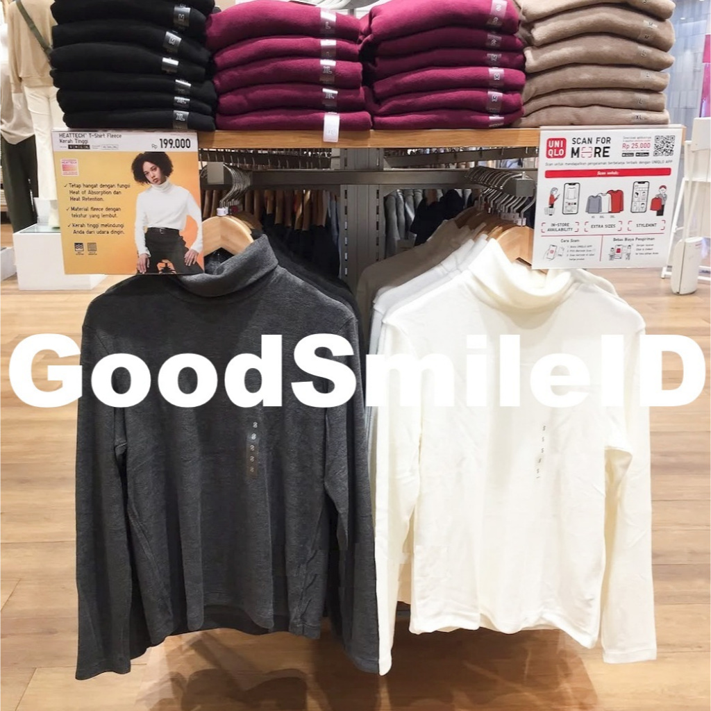 SALE  Women Turtleneck Fleece T-Shirt Kaos Longjohn SALE UNIQLO Heattech  Wanita Kaos Lengan Panjang
