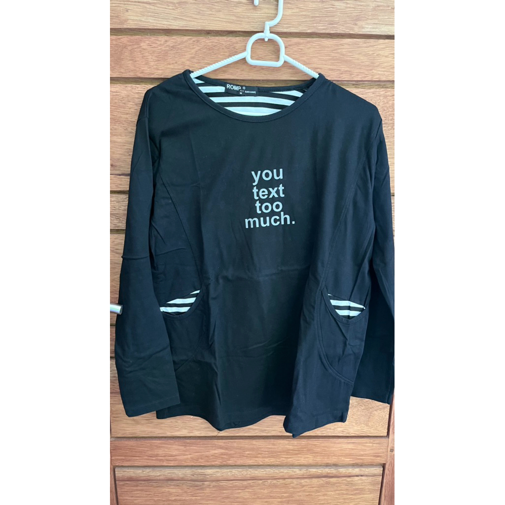 PRELOVED blouse kaos oversize romp hitam black