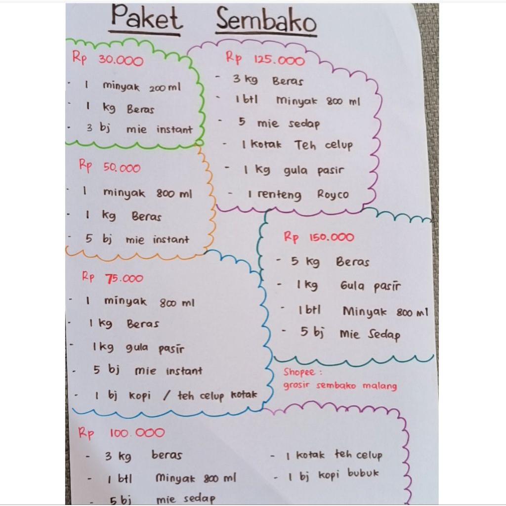 PAKET SEMBAKO / PAKET SEMBAKO MURAH / Paket Sembako MALANG / Paket Sembako Lebaran / Paket Sembako R