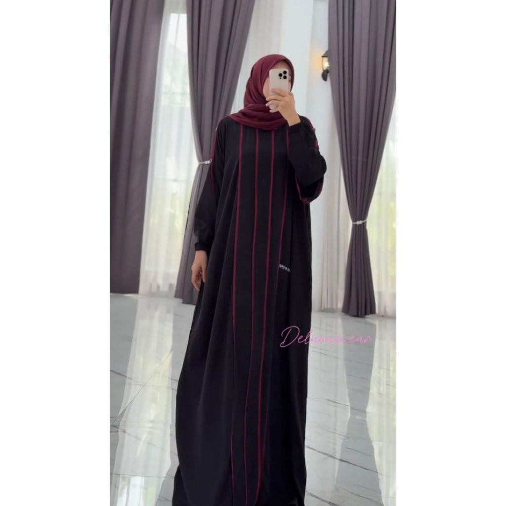 Kaftan Deluna Wear Polos – Gamis Oversize Kekinian untuk Daily Wear