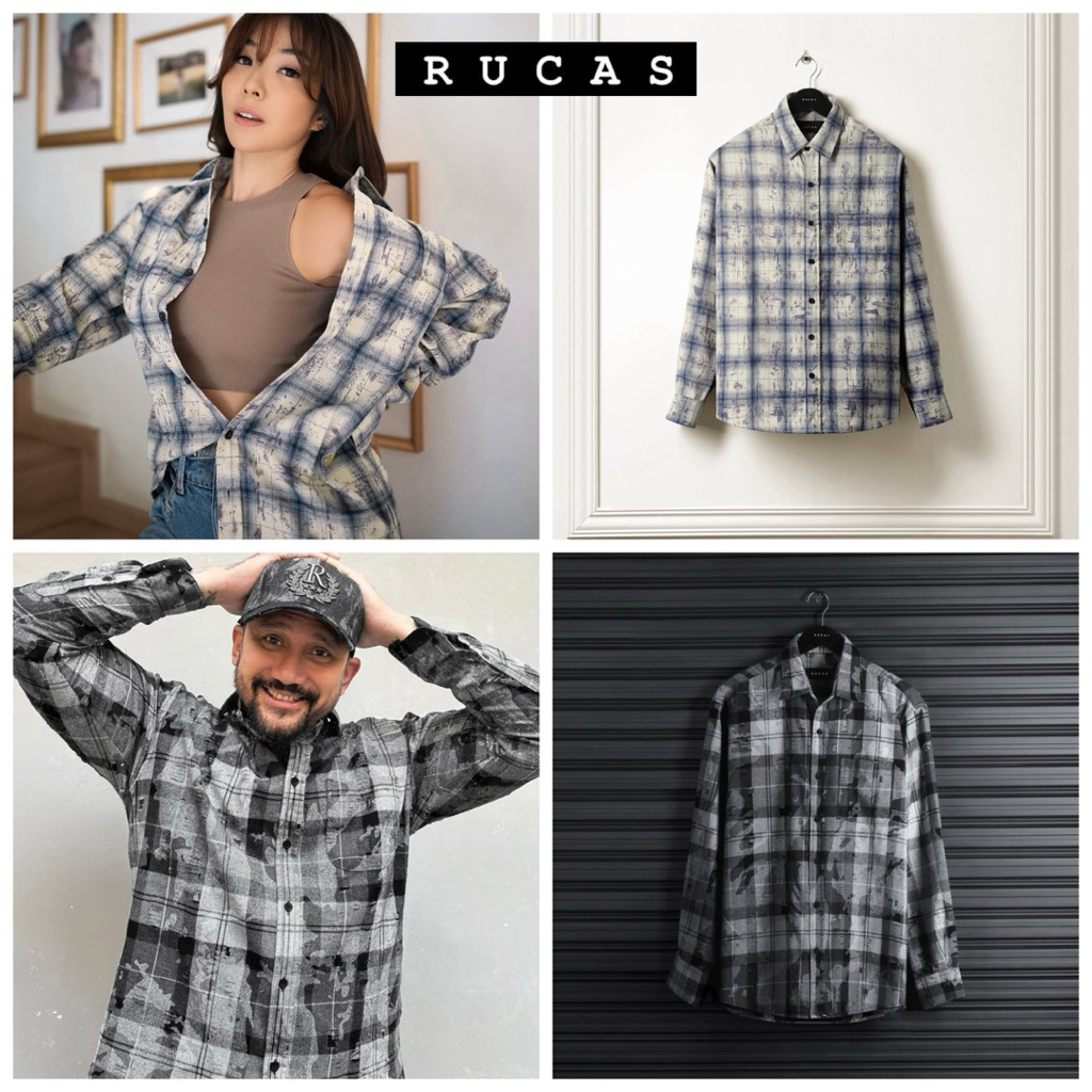 RUCAS “Marble Blue Flannel” / “RUCAS "Distressed Camo Flannel Grey" / RUCAS Two In One Sweater Navy 