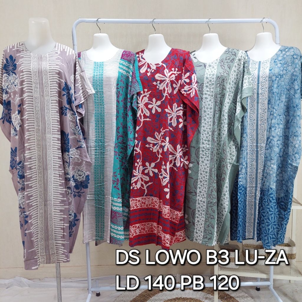 LUZA batik asli lowo warna cerah motif terbaru jumbo daster kalong ld 140 pb 120 bahan adem lembut