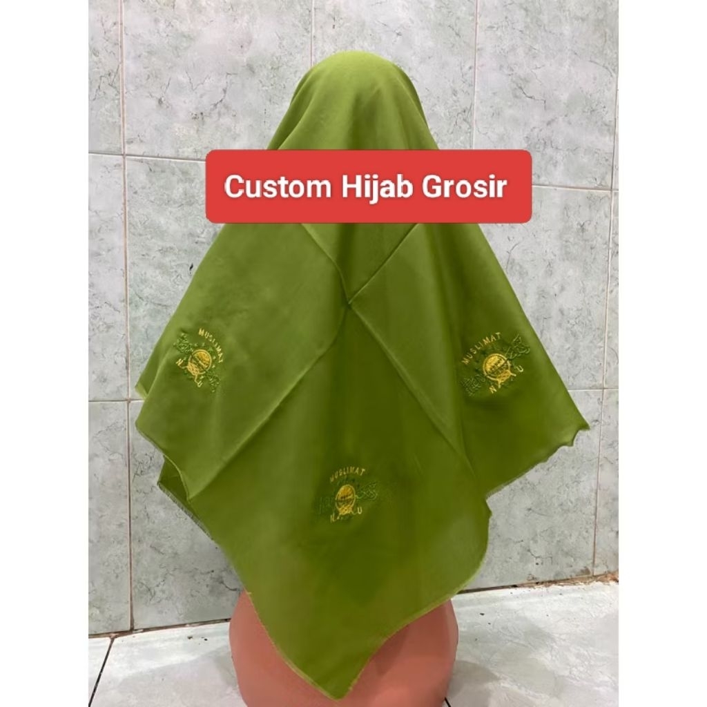 Kerudung Muslimat NU Bordir Rawis / Jilbab Muslimat NU Logo 3 / Segiempat Muslimat Rawis
