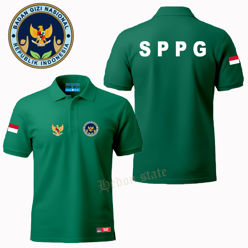 Hedon State - Poloshirt Pendek Badan Gizi Nasional Baju Kerah Seragam Pria Wanita