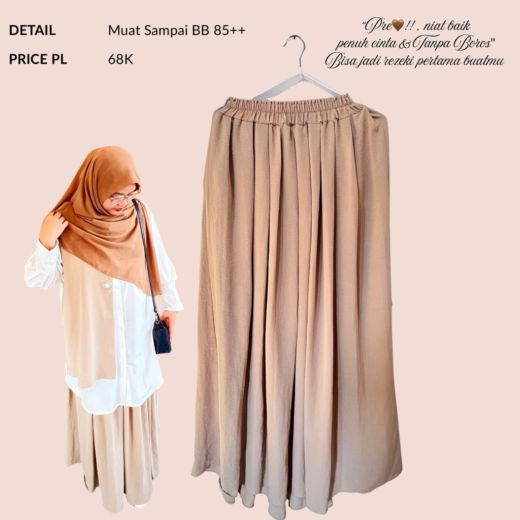 Preloved No Minus  LAYAK PAKAI SEPERTI NEW  ROK WANITA CREAM By.Mira Muslimah Digital