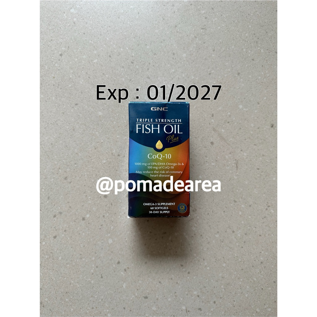 GNC Triple Strength Fish Oil Plus CoQ-10 60 Softgels 100% ORIGINAL GNC OFFICIAL SINGAPORE