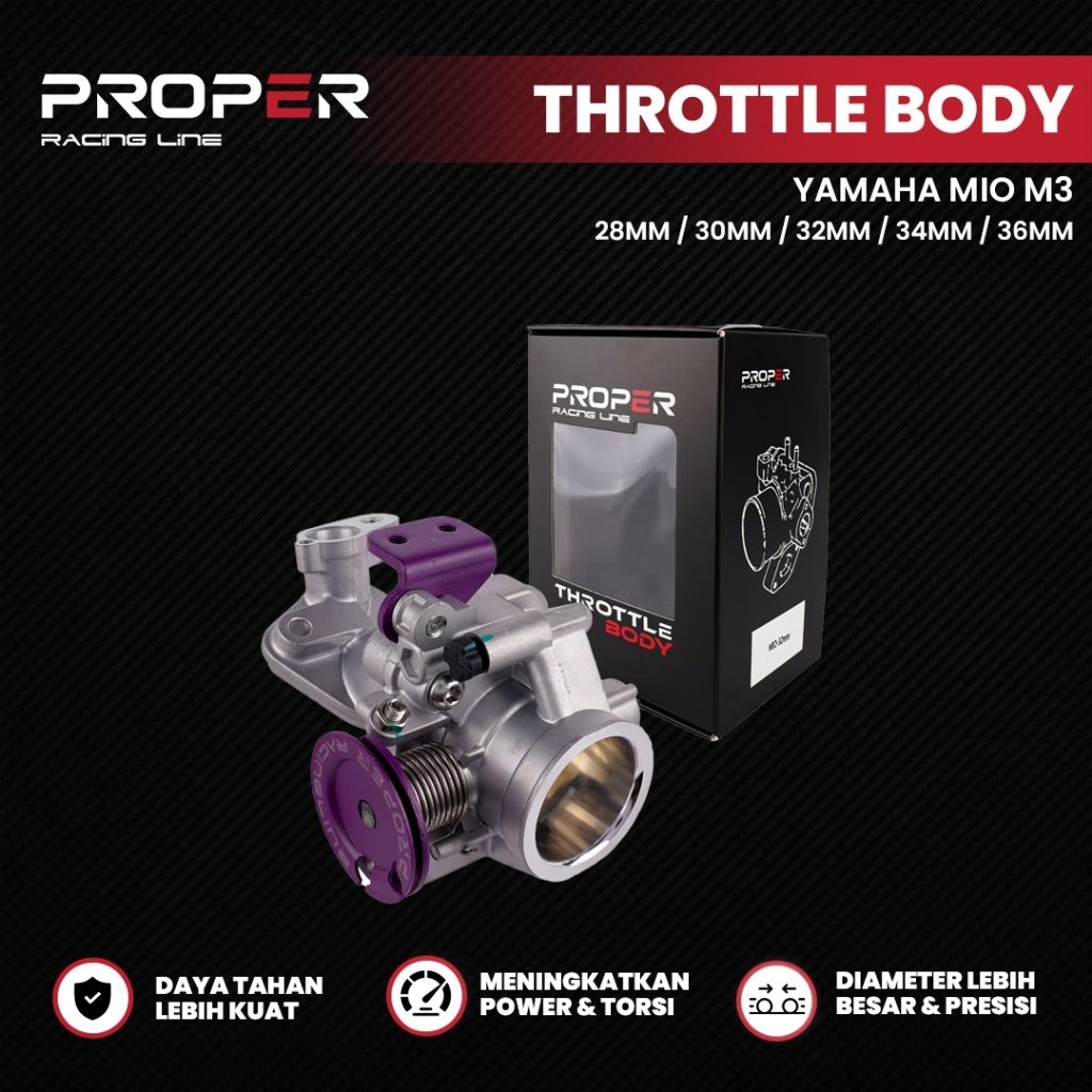 THROTTLE BODY MIO M3 TB 28MM-30MM-32MM-34MM-36MM PROPER RACING LINE