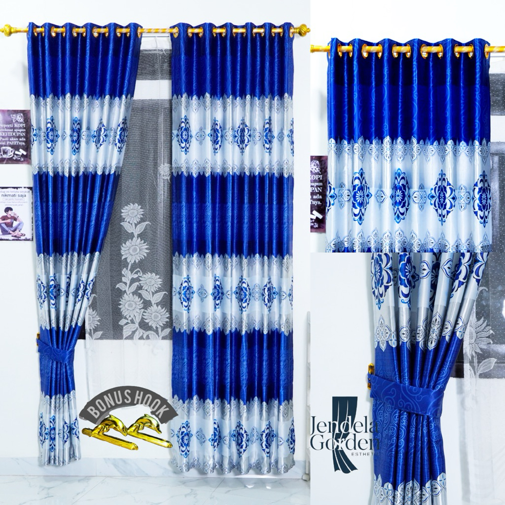Gorden Jendela dan Gorden Pintu  Minimalis Mewah aesthetic mewah Panjang 2,3 m model smokring