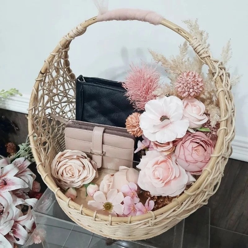 Keranjang Penyimpanan Rotan Model Cincin Seserahan Pernikahan Keranjang hantaran cincin rotan