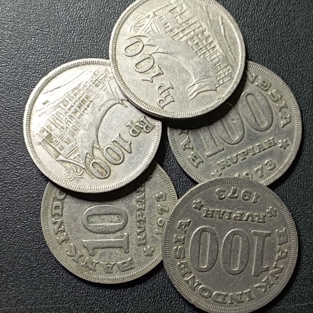100 rupiah rumah gadang tebal 1973 uang koin bekas asli