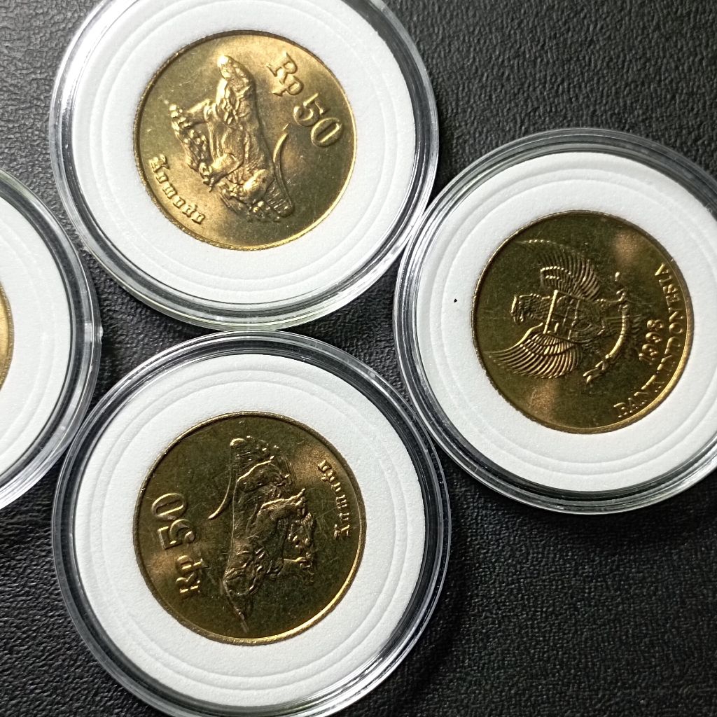 50 rupiah komodo uang koin indonesia baru asli bonus kapsul