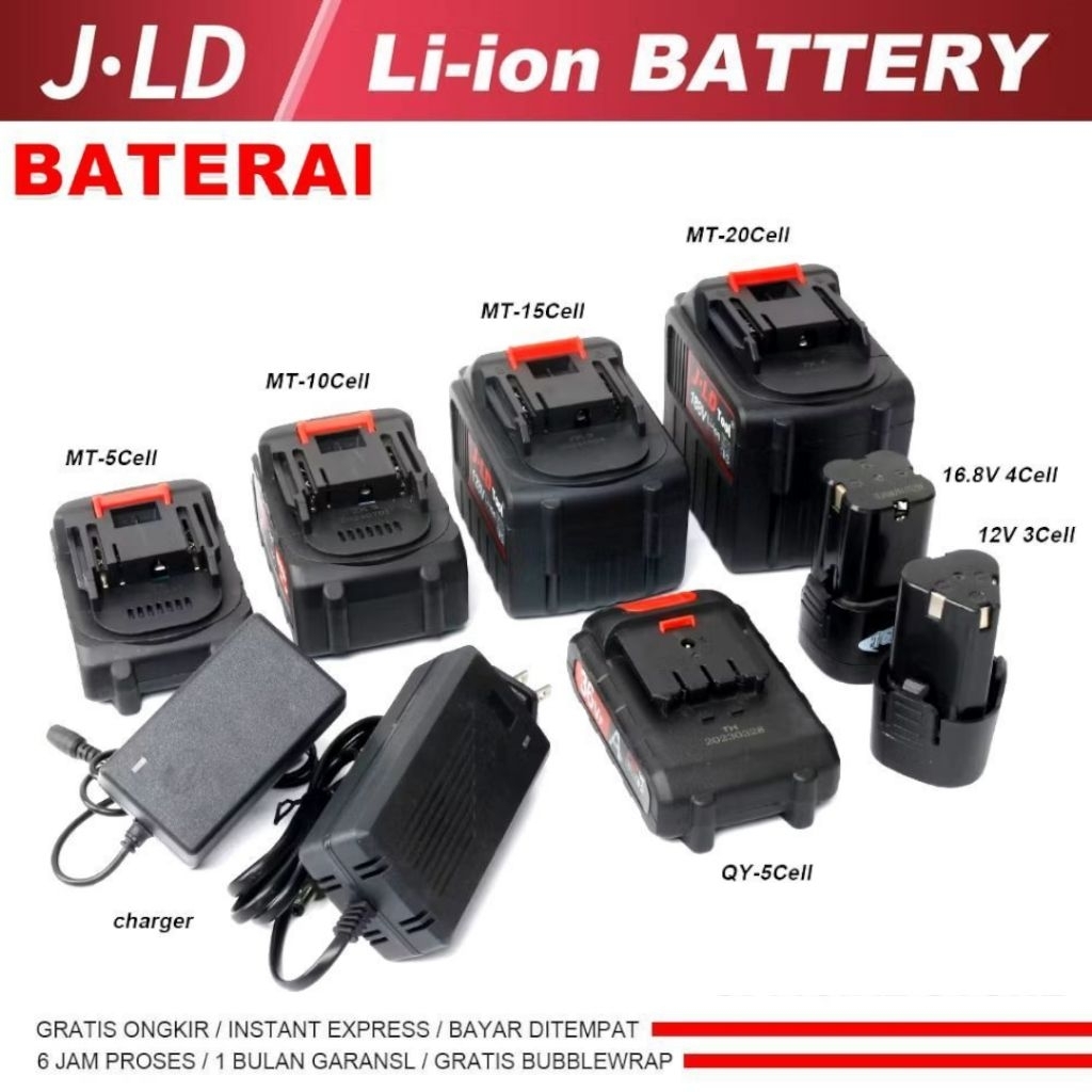 JLD Baterai / Charger Charger 12V 36V 88VF 128VF 188VF Li-ion Baterai Bor Universal By JLD