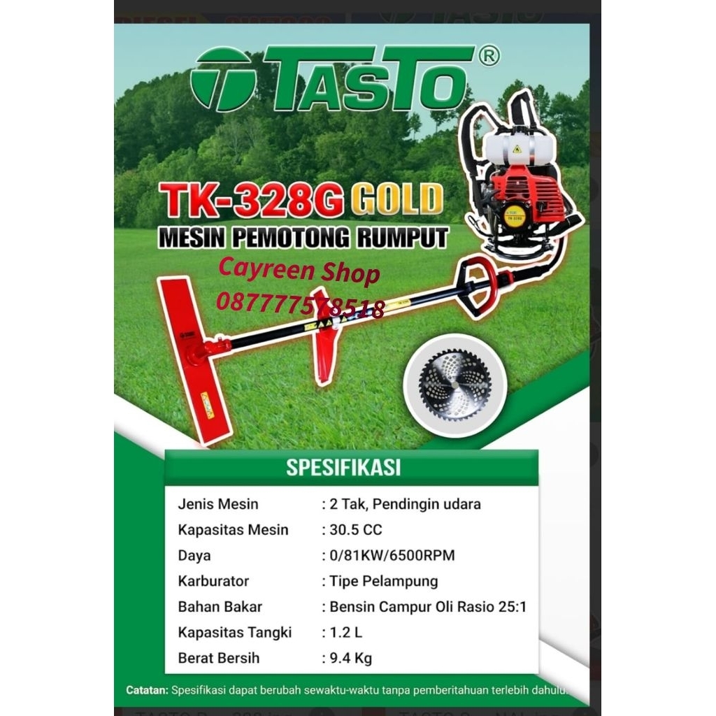 Mesin Potong Rumput Gendong Tasto TK 328G