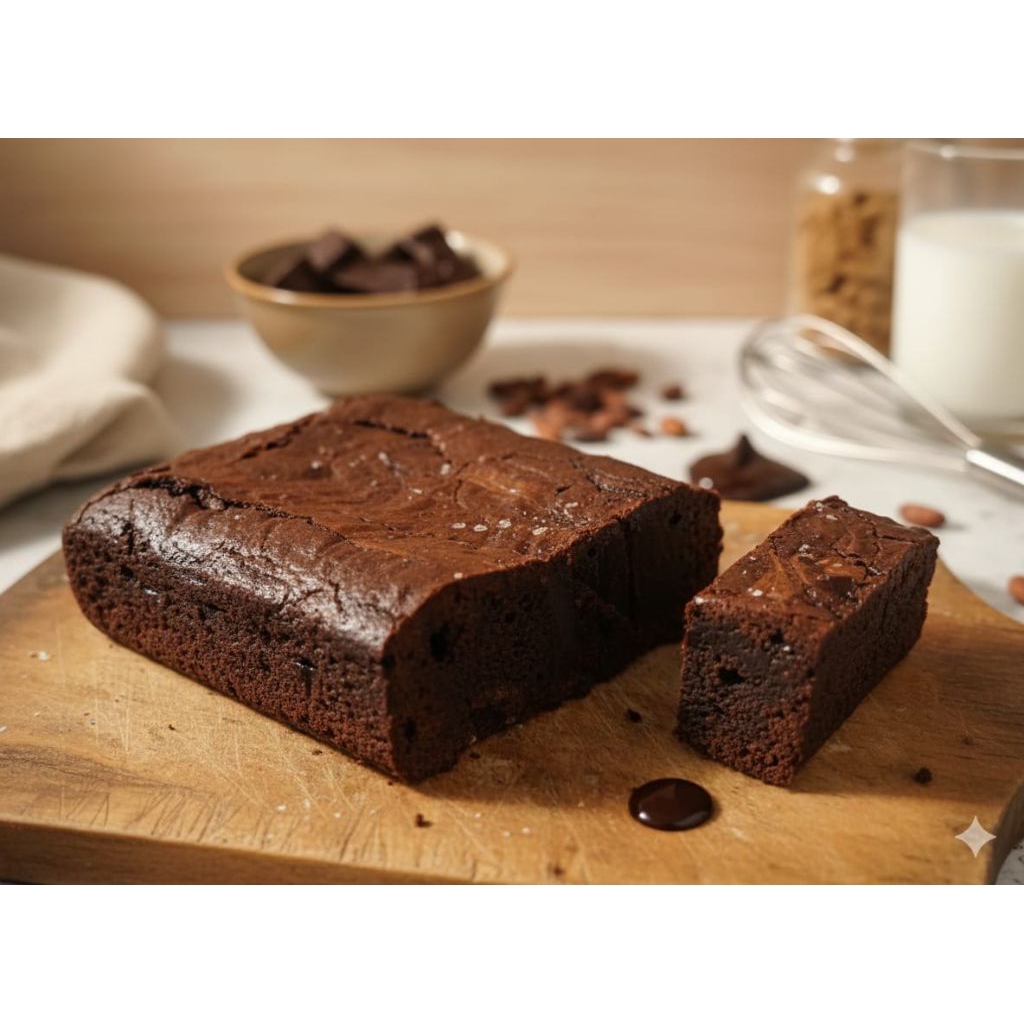 shiny fudgy chewy brownies / kue coklat brownies / brownies coklat original