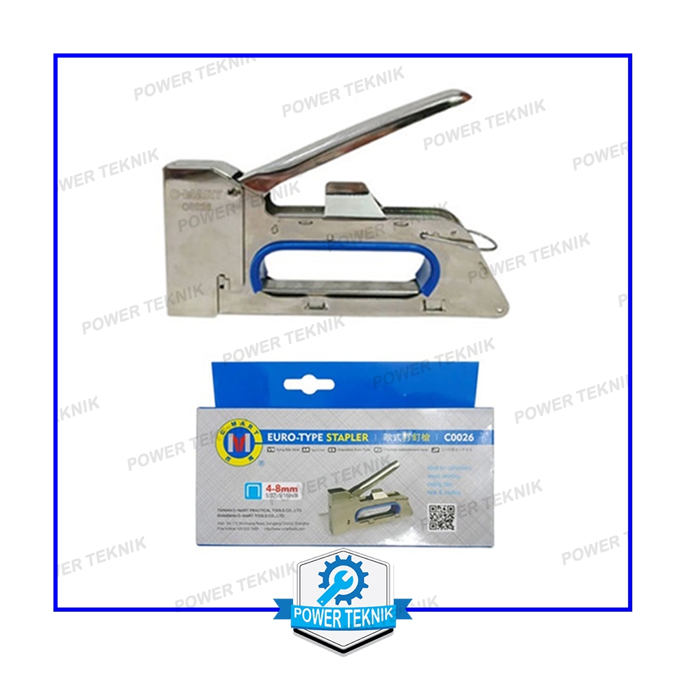 C-MART Staple Gun 4-8 mm Staples Stapler Tembak Kertas Kayu Jok Motor