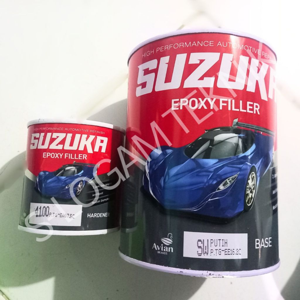 Cat Epoxy Filler Dasar SUZUKA Putih 1kg Set Hardener