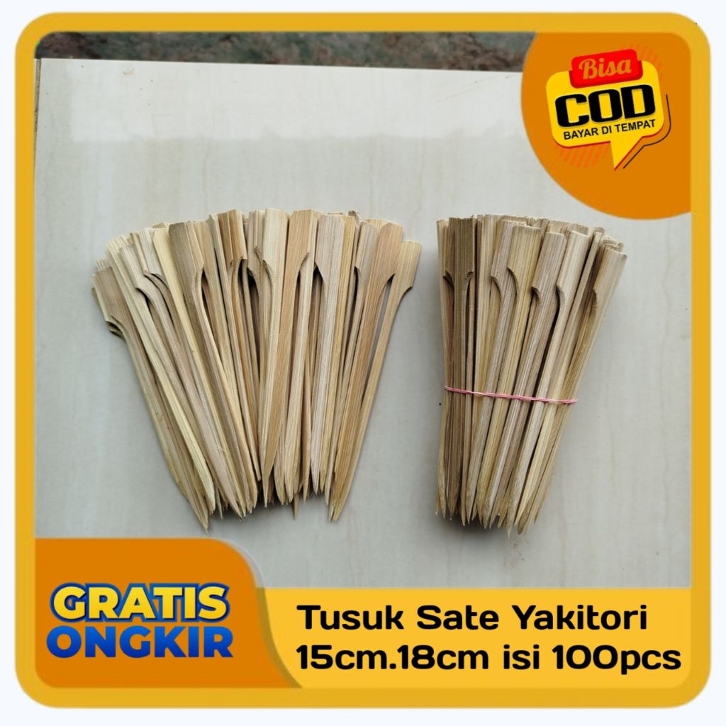 Tusuk Sate Yakitori / Tusuk Sate Jepang 15cm,18cm isi 100pcs