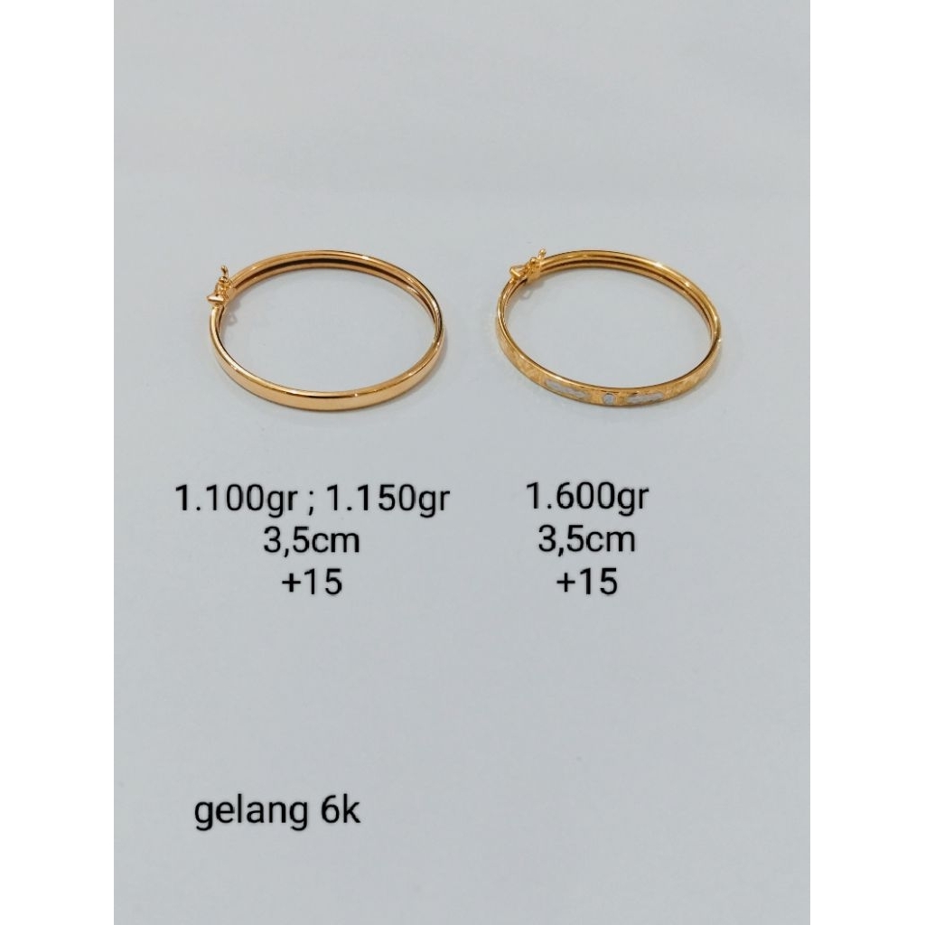 gelang emas 6 karat