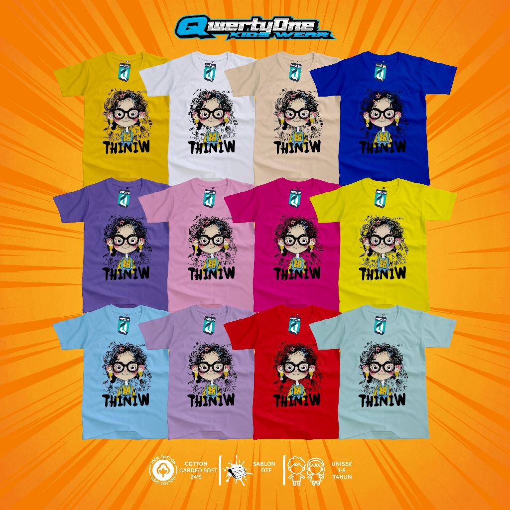 QWERTY ONE Kaos Anak Distro Karakter Perempuan Thiniw 1-8 Tahun