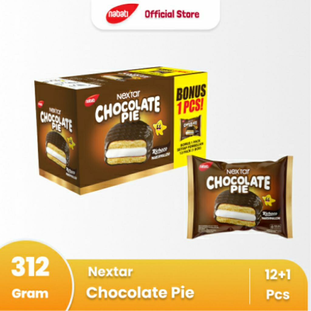 

NEXTAR CHOCOLATE PIE 1BOX isi 12+1 PCS