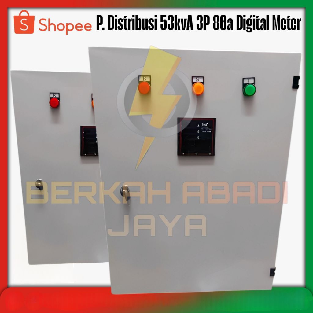panel pembagi 53kva 3phase 75a digital meter+ arrester panel pembagi panel 3phase panel induk