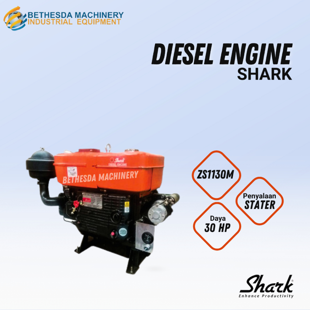 Diesel 30 Hp Stater Shark Diesel ZS 1130 M Mesin Penggerak 30 PK