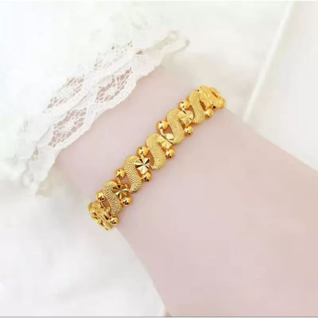 [NO0041] DC_Gelang Tangan Hong Kong Gold Berkualitas elegan tidak luntur