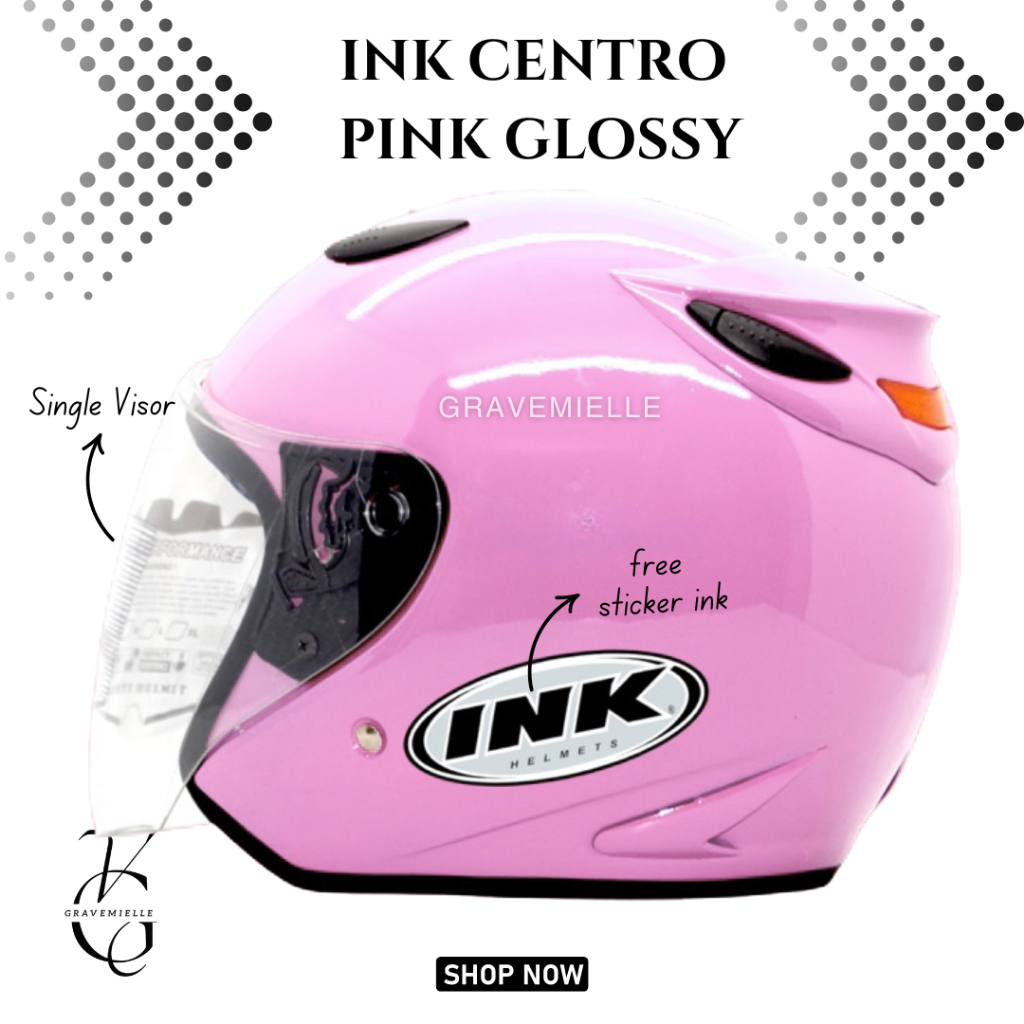 CUCI GUDANG HELM HALF FACE CENTRO STICKER INK SINGLE VISOR SNI PRIA WANITA DEWASA HELMET KACA CLEAR