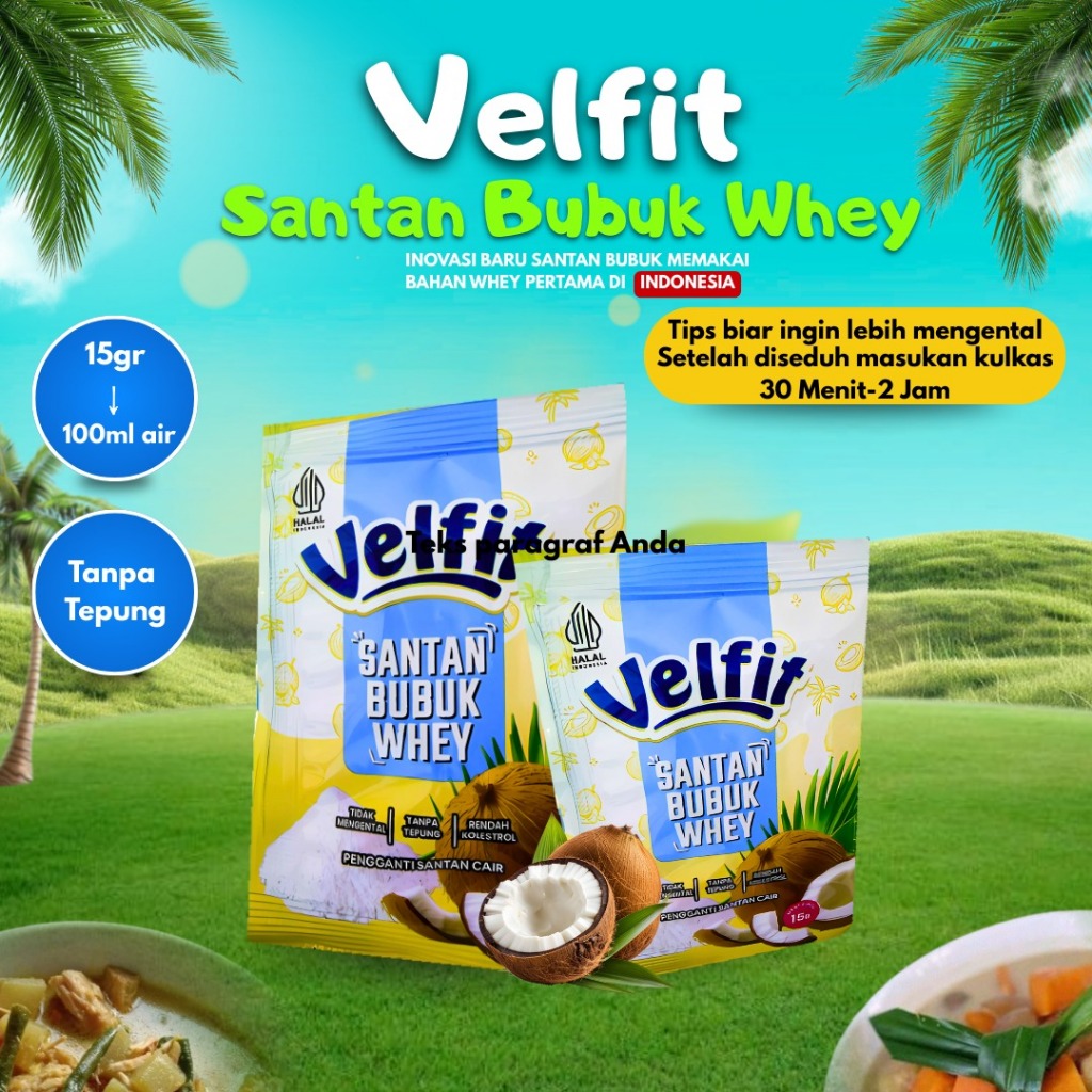 

[VELFIT HEALTHY] VELFIT SANTAN BUBUK RENDAH KOLES PENGGANTI SANTAN CAIR PRAKTIS 15GR PER PCS