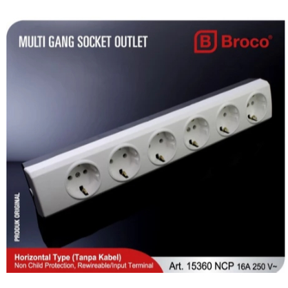 STOP KONTAK BROCO 1 2 3 4 5 6 LUBANG / TERMINAL / COLOKAN LISTRIK BROCO / COLOKAN KUNINGAN SNI WARNA