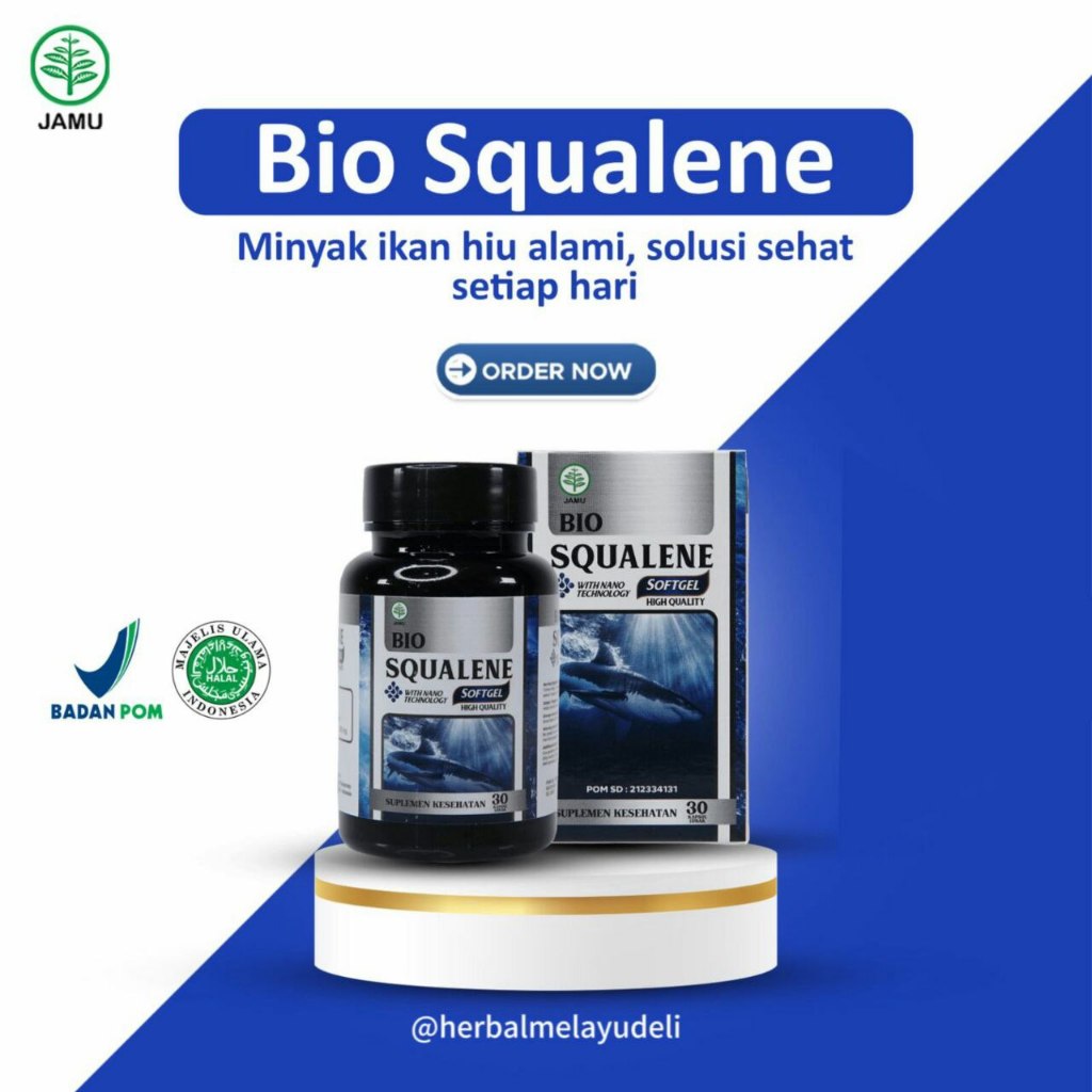 Bio Squalane Softgel Minyak Hati Ikan hiu 100% Asli isi 30 Suplemen kesehatan