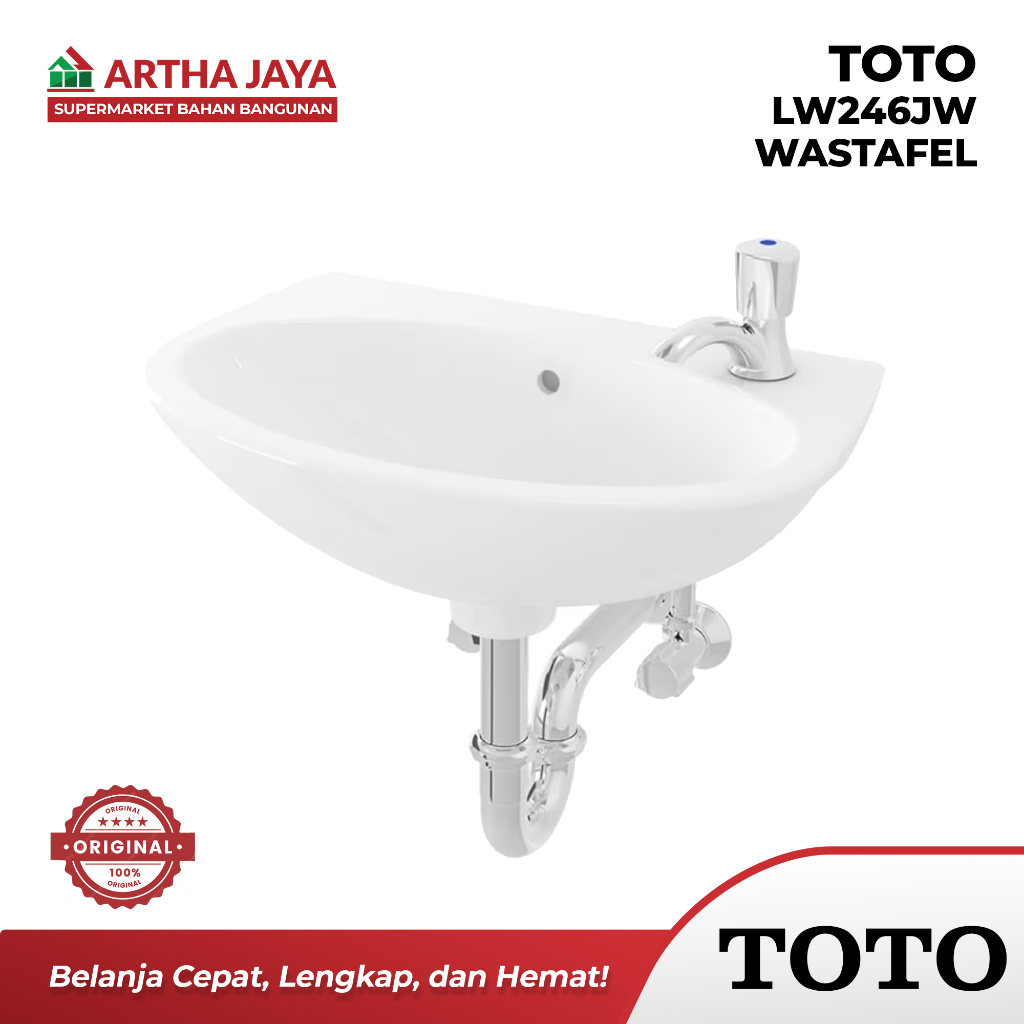 Toto LW246JW Wastafel / Wastafel Gantung LW 246J Putih