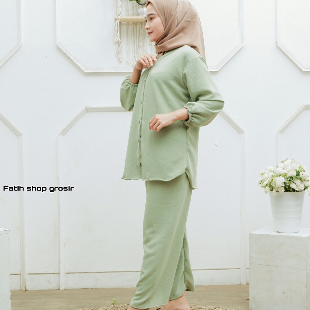 SETCEL KATUN PREMIUM POLOS //SETELAN KATUN LENGAN PANJANG WANITA TERBARU