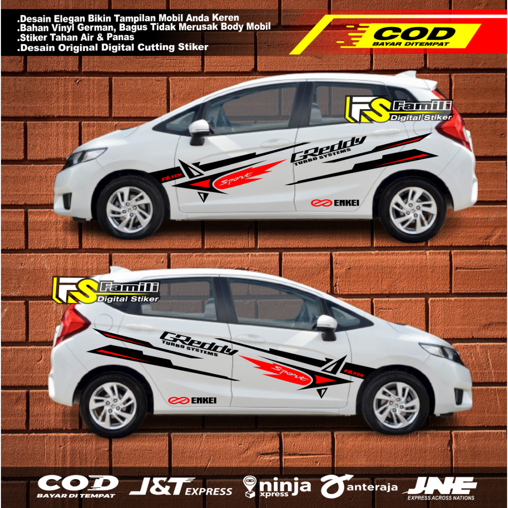 Sticker Stiker Mobil Honda Jazz Cutting Sticker Jazz RS Sportmind Keren Full Body Tribal