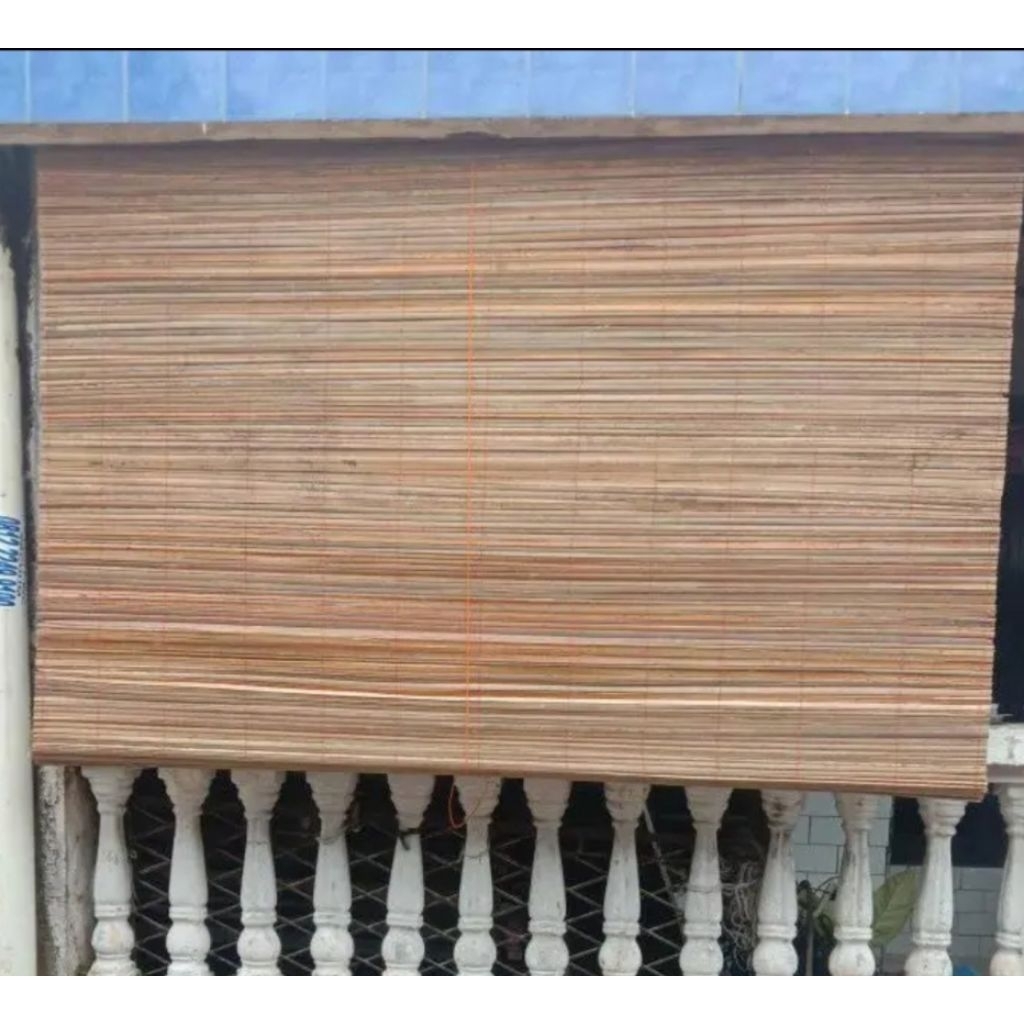 tirai bambu krey PLISTUR 2,5m x 2m + tali penggulung tirai bambu plistur,tirai rotan dan tirai