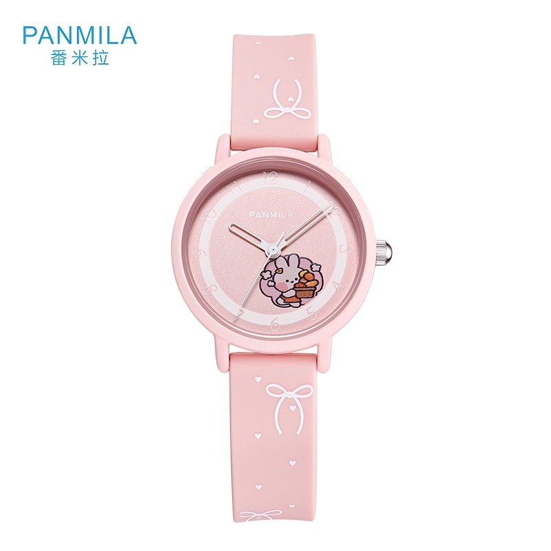 Minini X Panmila  PINK Jam Tangan Wanita Keren Trendy Sporty Silikon Original P0821S