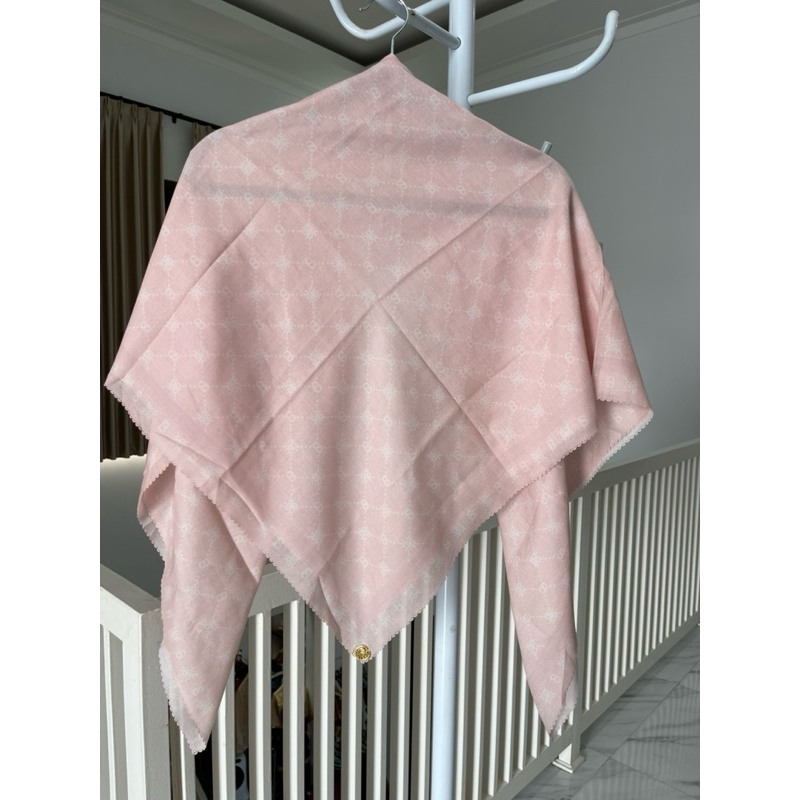 Xanadu Monogram Voal Square- Blush: BUTTONSCARVES X RIAMIRANDA
